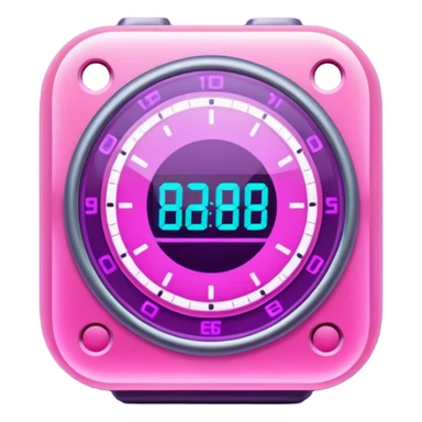 holographic purple and pink timer  sticker