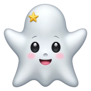 ghost kawai star white sticker