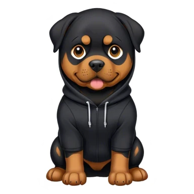 Rottweiler wearing a hoodie sticker