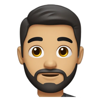 25 year old Hispanic man with a beard and thick eyebrows light skin, black shirt and side fades and a comb over with very dark brown eyes sticker