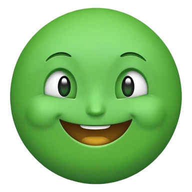 green smiling face emoji sticker