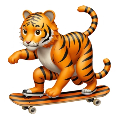 Tiger skateboarding  sticker