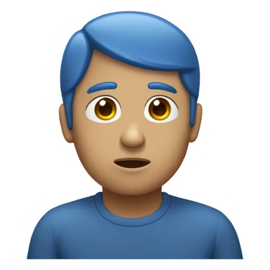 Emoji triste azul sticker
