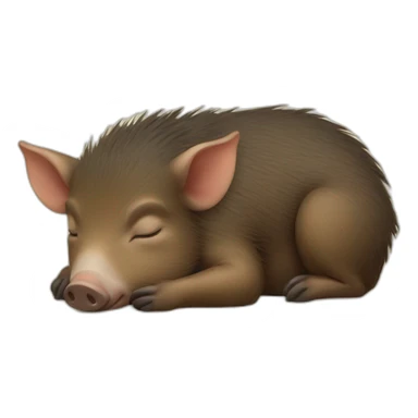 Baby boar sleeping sticker