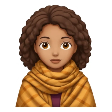 Cozy mixed girl in blanket for fall sticker