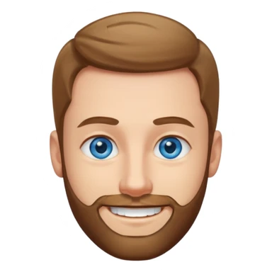 homme yeux bleus presque chauve et une barbe courte moins de chevaux et sourir sticker