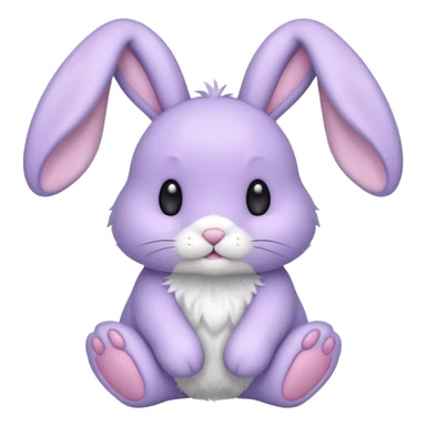 Lavender bunny with floppy ears  sticker