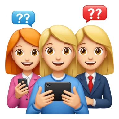 Quiz with happy people  sticker