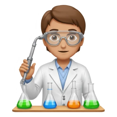 inventor working in a lab sticker