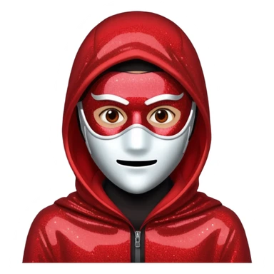 red glitter hacker sticker