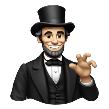 Abraham lincoln smiling and putting a tumb up while being happy  sticker
