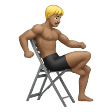 A wrestler swinging a steel folding chair sticker