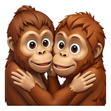 Kissing orangutang blowing kiss sticker