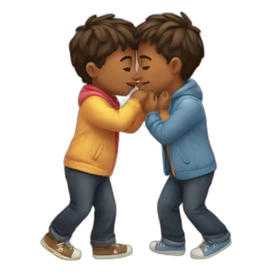 Gay boys kissing sticker