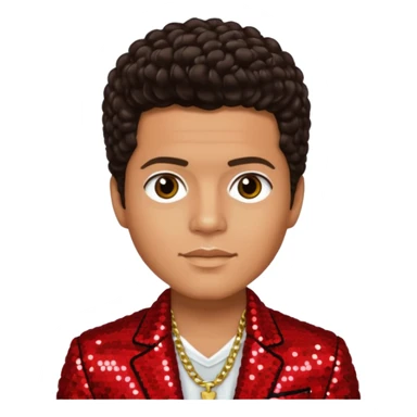 Bruno Mars with Light Tan Skin, Dark Brown Hair, Red Sequin Outfit sticker
