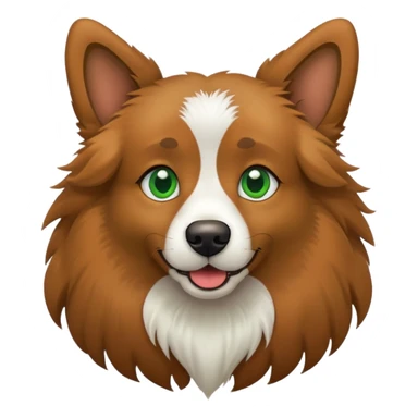 Dog with one green ear sticker