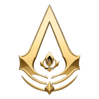 Assassin creend logo emoji in gold and black shaddow  sticker