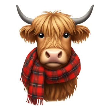 Highland cow in red plaid  sticker