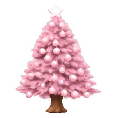 Aesthetic baby pink Christmas tree sticker