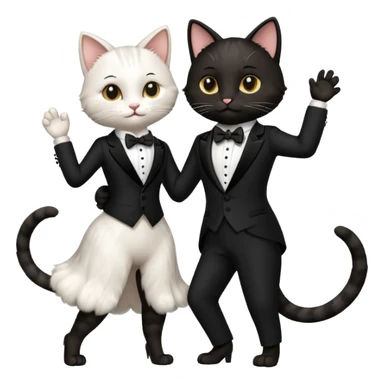 Cats couple tango dancing  sticker