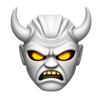 White cool oni mask. sticker