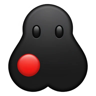 iOS sticker, dark mark, black shape, red dot, minimal sticker