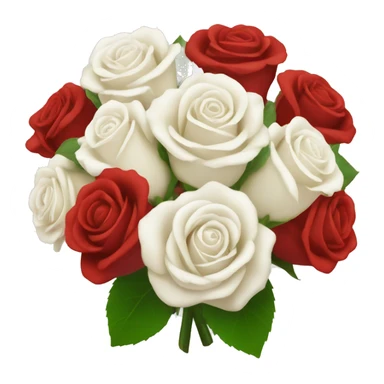 red and white rose bouquet sticker