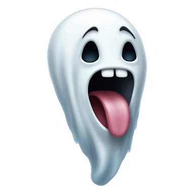 Ghost face sticking out his tongue  sticker