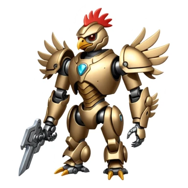Mecha battle chicken humanoid creature but more human than chicken sticker