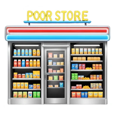 Convenience store named poor store and more sticker