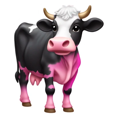 Pink ombre full body cow with glitter  sticker