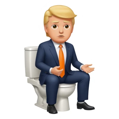 donald trump on toliet (make him orange) sticker