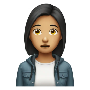 worried girl with acne sticker