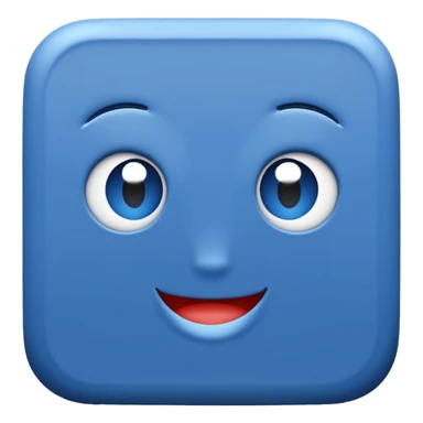 Blauw vierkant met wit vinkje in sticker