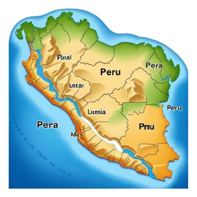 Peru map sticker