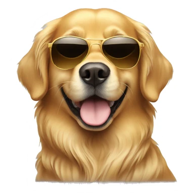golden retriever with sunglasses sticker