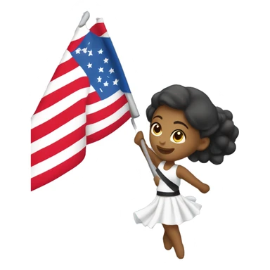 Girl spinning a colorguard flag sticker