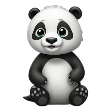 panda bear mixed with a dinosaur sticker
