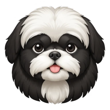 Black and white shih tzu sticker