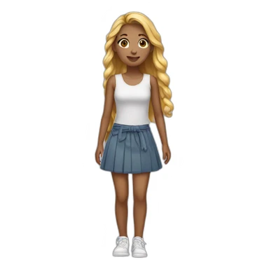 Teen girl in skirt sticker