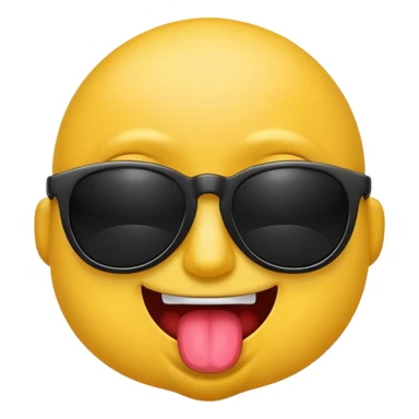 arrogant emoji wearing dark sunglasses sticking its tongue out sticker