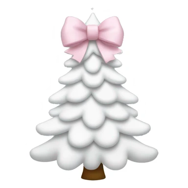 White Christmas tree with a baby pink bow on top sticker