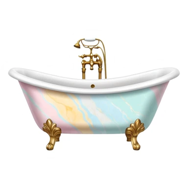 Colorful Pastel luxury marble bathtub with fancy elegant legs sticker