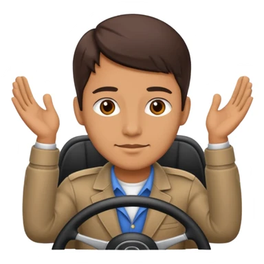 driver holding a steering wheel sticker