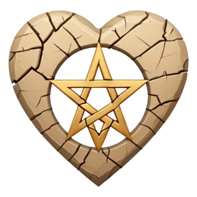 beige heart satanic sticker