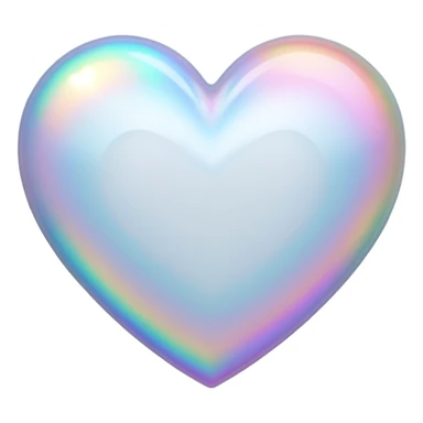 white heart with holographic effect sticker