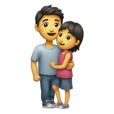 Garçon faisant un bisou a une fille sticker