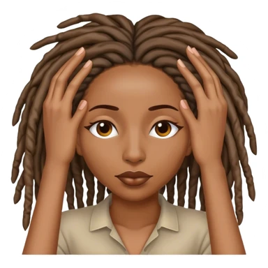 Black woman with locs covering both eyes sticker