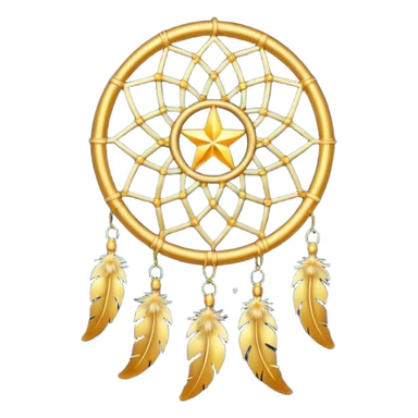 Star-shaped golden bright divine shimmering shiny sparkly glittery glowing glossy dreamcatcher  sticker