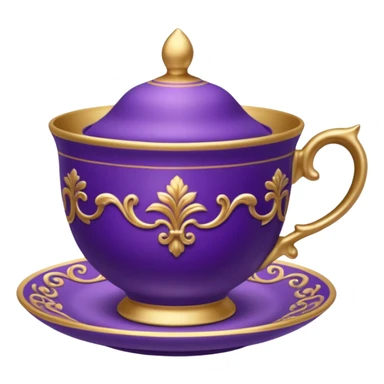 Fancy purple teacup sticker